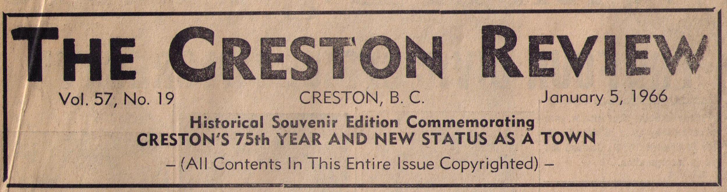 Town of Creston, Creston BC